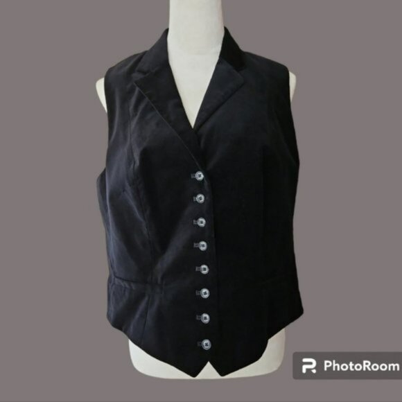 Chaps Black Velvet Tailored Vest size XL - Picture 1 of 6